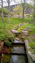 ITHACA NYÃÂ  / USA - APRIL 30, 2017: View of Uris Hall from Nearby Garden, Cornell University Campus, April 30, 2017 Royalty Free Stock Photo